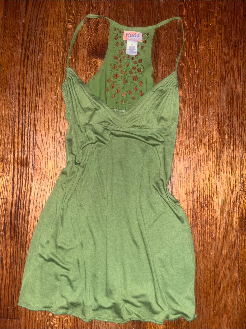 Mudd | Vintage Olive Green Summer Mini Dress